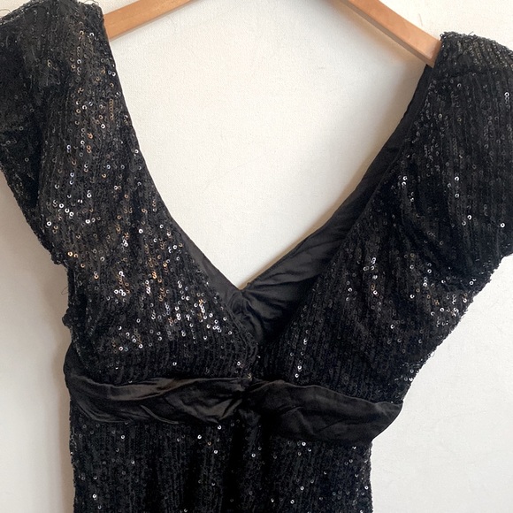 (A2) elle zeitoune Marla Sequin Black Mini Dress, Size Small - Picture 9 of 16